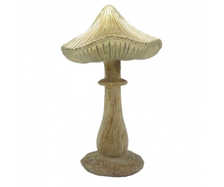 Béžovo-zlatá dekorace houba Mushroom - 11*9*15 cm