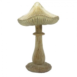 Béžovo-zlatá dekorace houba Mushroom - 11*9*15 cm