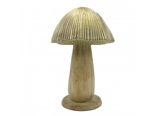 Béžovo-zlatá dekorace houba Mushroom - Ø 9*14 cm 