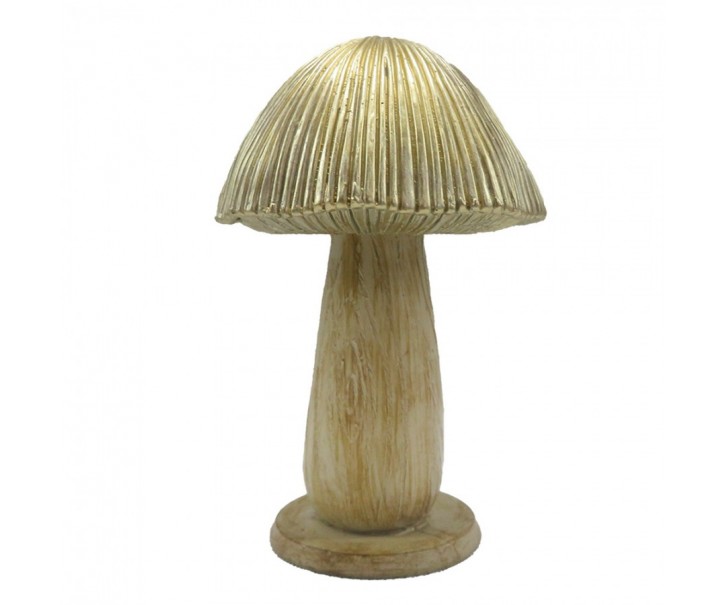 Béžovo-zlatá dekorace houba Mushroom - Ø 9*14 cm 