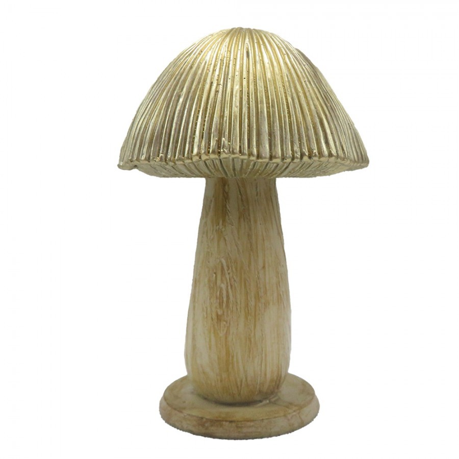 Béžovo-hnědá dekorace houba Mushroom - Ø 9*14 cm  Clayre & Eef