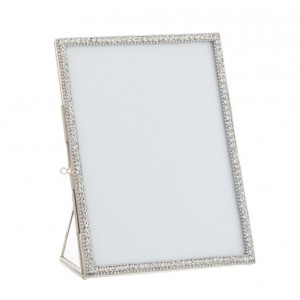 Stříbrný kovový fotorámeček s kamínky Jewel L - 15*20 cm