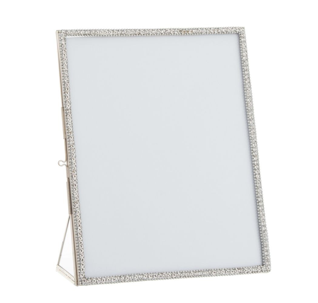 Stříbrný kovový fotorámeček s kamínky Jewel XL - 20*25 cm