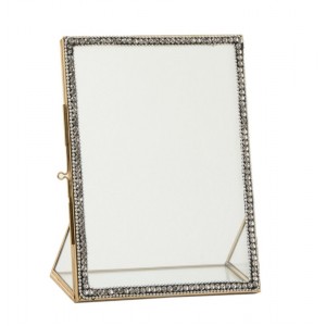 Zlatý kovový fotorámeček s kamínky Jewel L - 15*20 cm