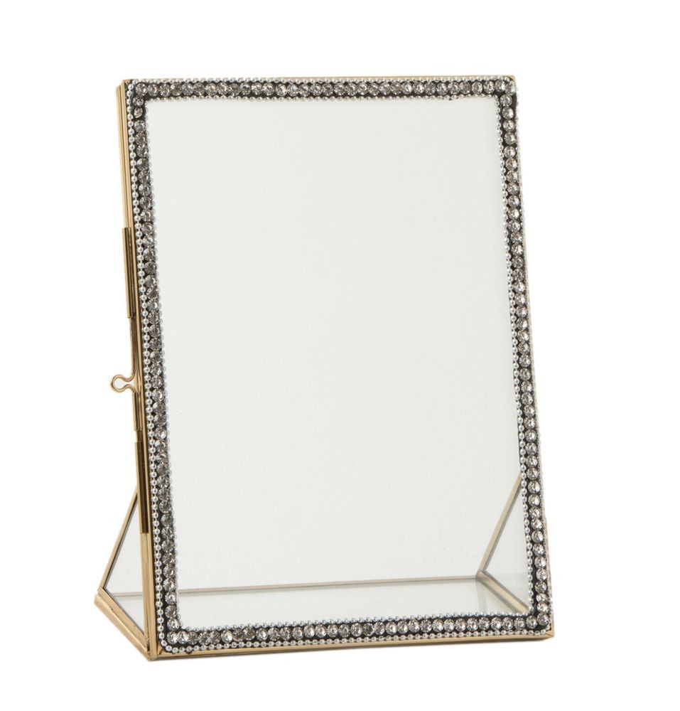Zlatý kovový fotorámeček s kamínky Jewel L - 15*20 cm