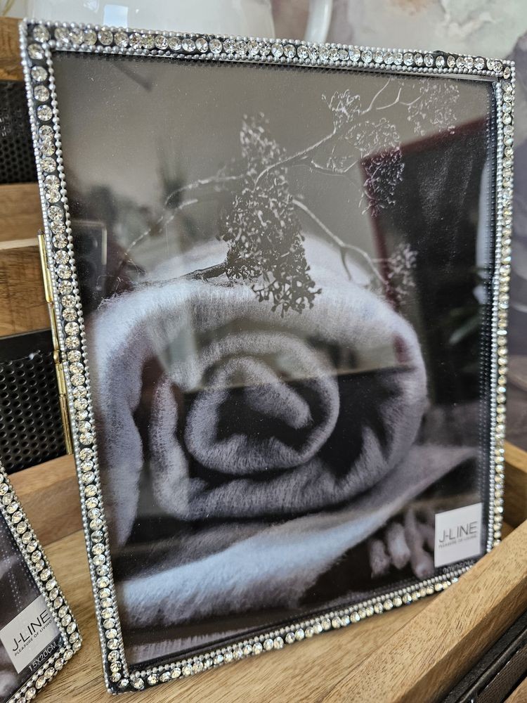 Zlatý kovový fotorámeček s kamínky Jewel L - 15*20 cm