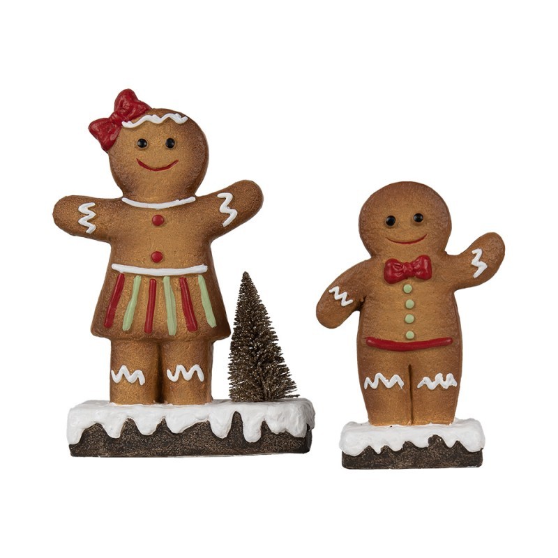 Hnědá vánoční dekorace Perníček Gingerbread - 10*5*15 cm
