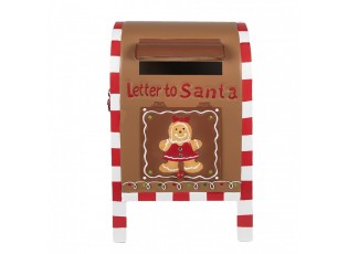 Hnědá kovová dekorační schránka Letter to Santa - 22*18*34 cm