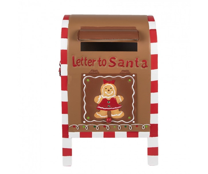 Hnědá kovová dekorační schránka Letter to Santa - 22*18*34 cm