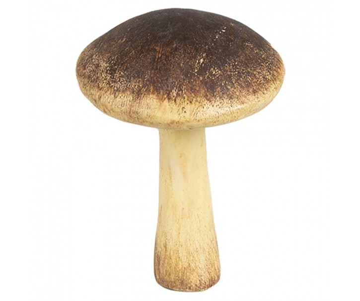 Hnědo-béžová dekorace houba Mushroom - Ø 9*12 cm 