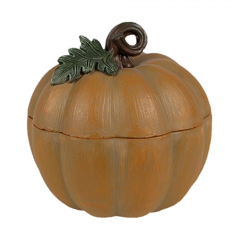 Oranžová dekorace dóza dýně Pumpkins - 10*8*10 cm