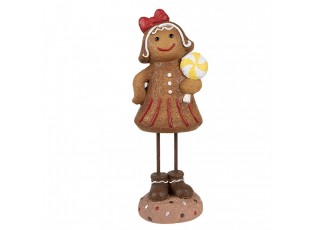 Vánoční dekorace Perníček Gingerbread dívka s lízátkem - 10*8*23 cm