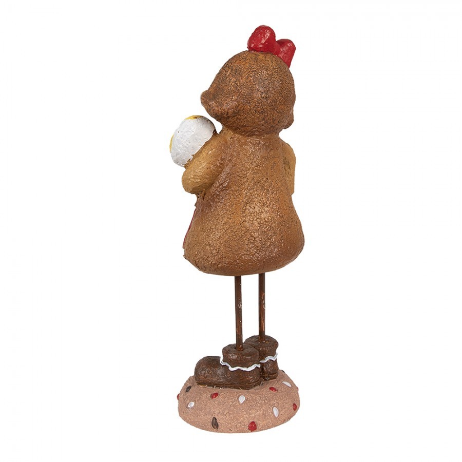 Vánoční dekorace Perníček Gingerbread dívka s lízátkem - 10*8*23 cm