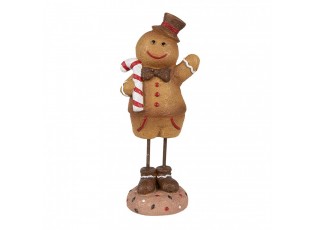 Christmas Decoration Figurine Gingerbread Man 10x8x23 Cm Brown Artificial Leather Metal - 10*8*23 cm