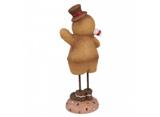 Christmas Decoration Figurine Gingerbread Man 10x8x23 Cm Brown Artificial Leather Metal - 10*8*23 cm