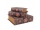 3ks úložný box ve tvaru knihy s jelenem Deer - 27*22*7 / 22*17*6 / 17*12*4 cm Clayre & Eef
