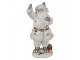 Bílá dekorace figurka Santa Claus s pytlem dárků - 14*16*31 cm