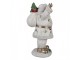 Bílá dekorace figurka Santa Claus s pytlem dárků - 14*16*31 cm