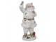 Bílá dekorace figurka Santa Claus s pytlem dárků - 21*23*43 cm