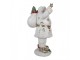 Bílá dekorace figurka Santa Claus s pytlem dárků - 21*23*43 cm