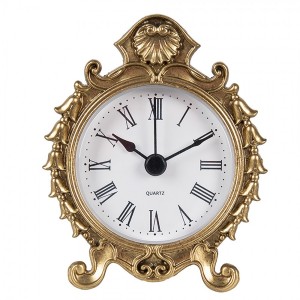 Zlaté kovové vintage stolní hodiny - 8*4*10 cm / 1*AAA