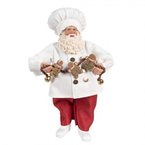 Vánoční dekorace Santa cukrář s perníčky - 17*12*27 cm