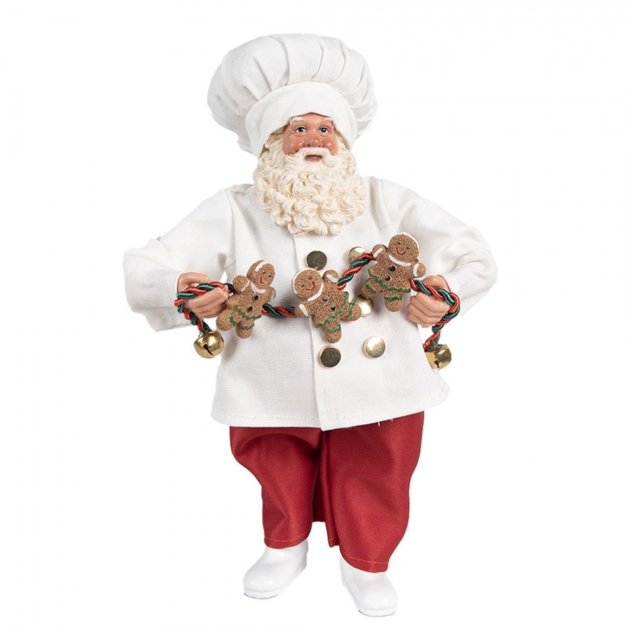 Vánoční dekorace Santa cukrář s perníčky - 17*12*27 cm
