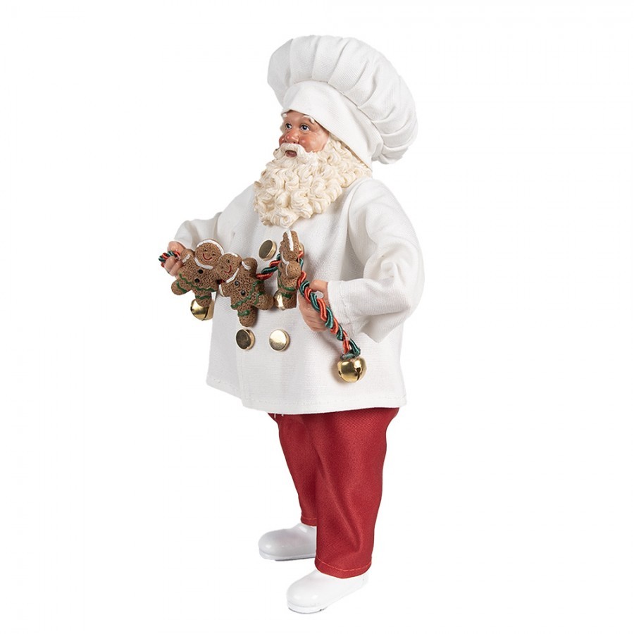 Vánoční dekorace Santa cukrář s perníčky - 17*12*27 cm