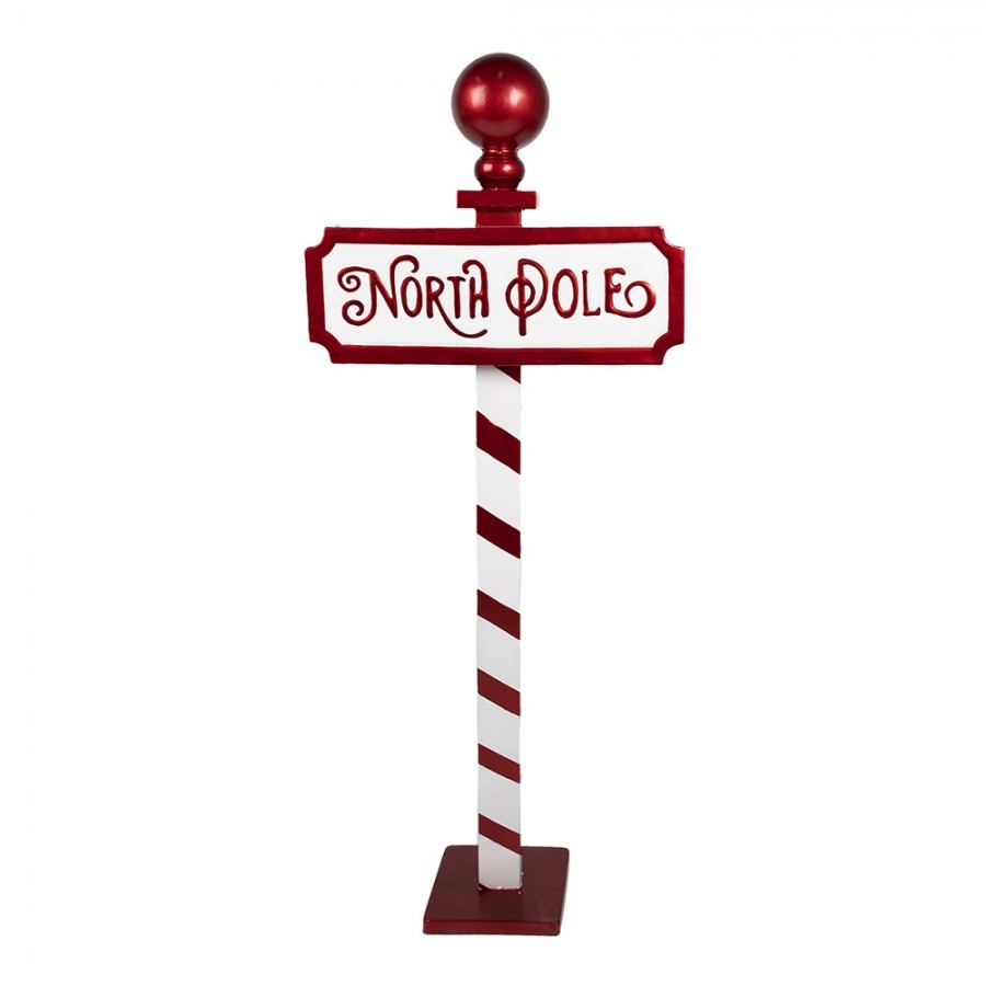 Vánoční dekorace cedule na noze North Pole - 46*18*110 cm