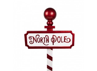 Vánoční dekorace cedule na noze North Pole - 46*18*110 cm