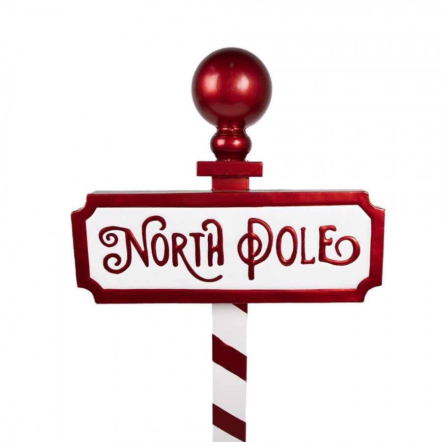 Vánoční dekorace cedule na noze North Pole - 46*18*110 cm
