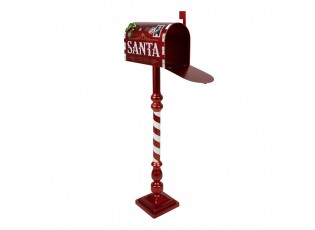 Vánoční dekorace červená schránka na noze Santa - 33*18*99 cm