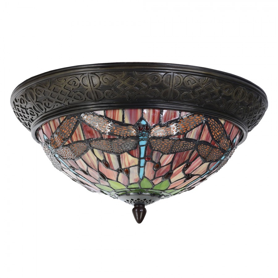 Stropní světlo Tiffany Cecile - Ø 38*19 cm E14/max 2*40W