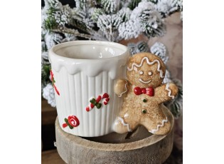 Bílý keramický hrneček Perníček Gingerbread - 15*10*10 cm / 350 ml