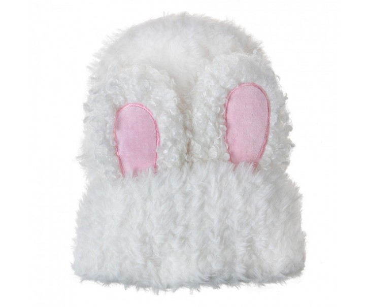 Nadýchaná bílá čepice s králičími oušky Rabbit - one size Clayre & Eef