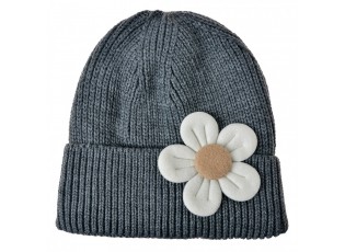 Children's Cap Grey Synthetic Flower - 