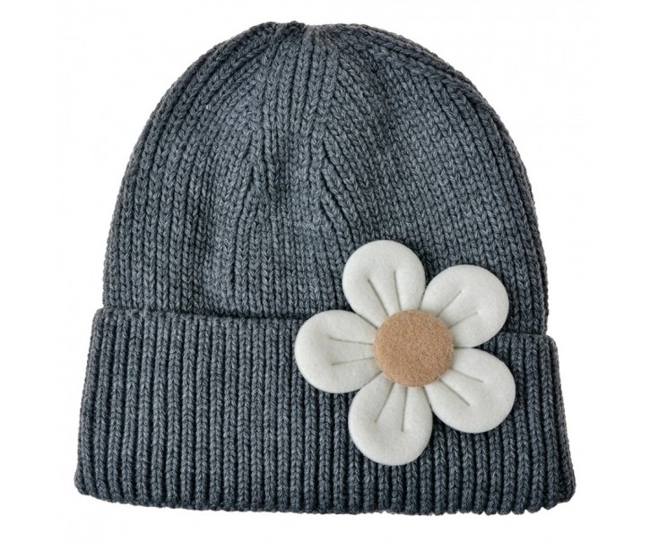 Children's Cap Grey Synthetic Flower - Clayre & Eef