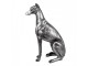 Decorative Dog Figurine 20x10x30 Cm Silver Colored Plastic - 20*10*30 cm Clayre & Eef