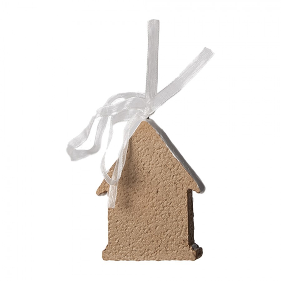 Hnědá závěsná vánoční ozdoba perníková chaloupka Gingerbread - 6*1*8 cm