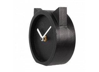 Table Clock 12x5x13 Cm Black Wood Cat - 12*5*13 cm / 1*AA