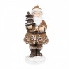 Vánoční dekorace figurka perníkový Santa se stromkem - 3*3*8 cm Barva: hnědáMateriál: PolyresinHmotnost: 0,04 kg