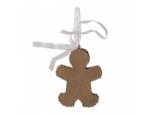 Hnědá vánoční ozdoba Perníček Gingerbread - 6*1*8 cm