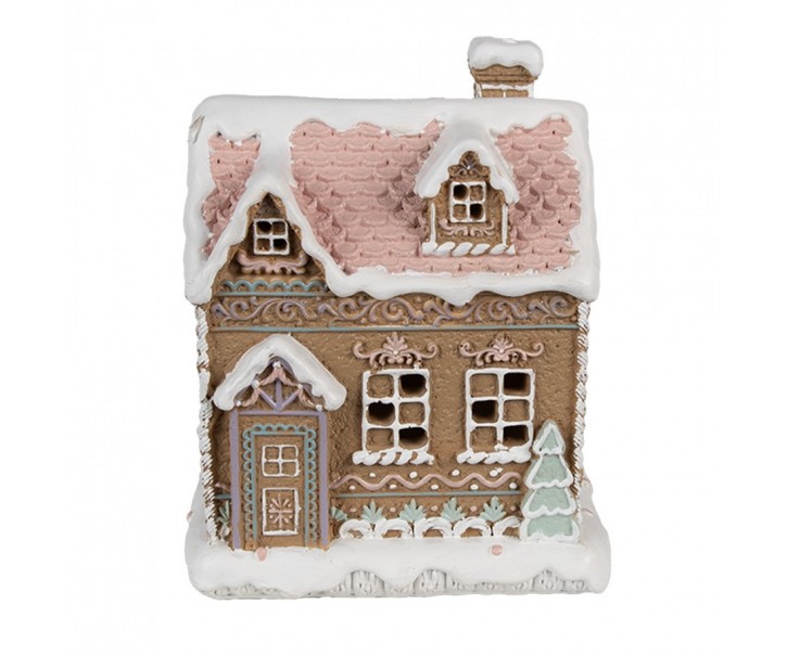 Hnědá svítící perníková chaloupka Gingerbread House - 13*10*16 cm / 3*AAA