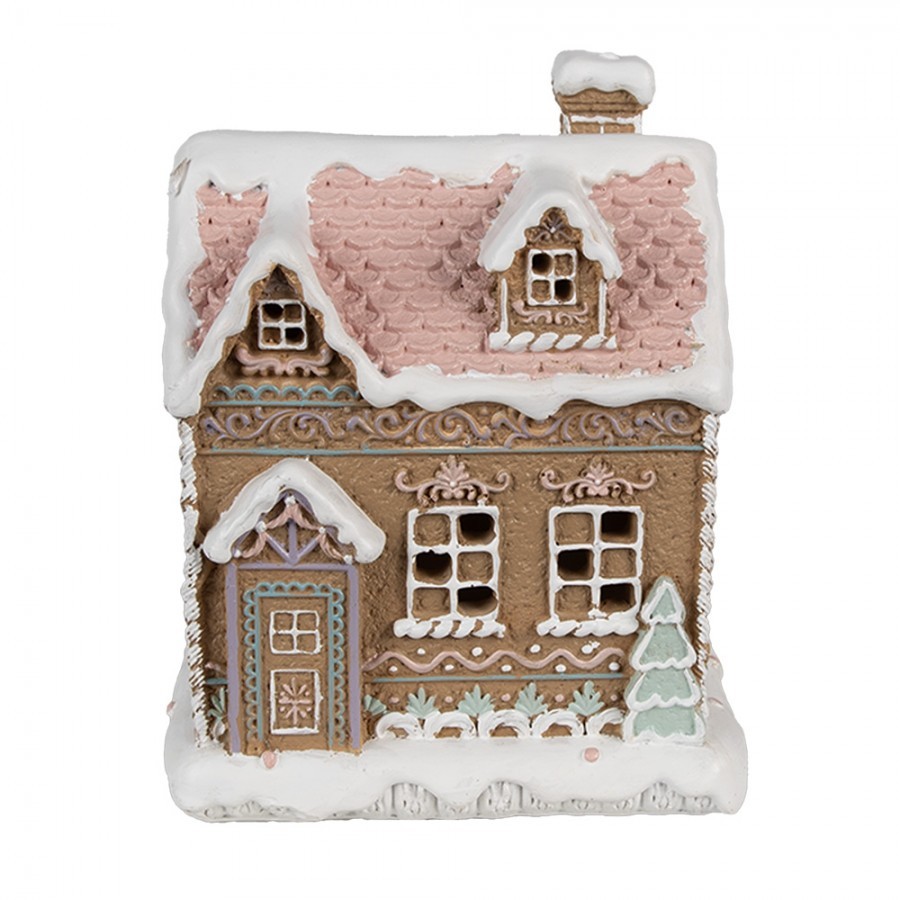 Hnědá svítící perníková chaloupka Gingerbread House - 13*10*16 cm / 3*AAA