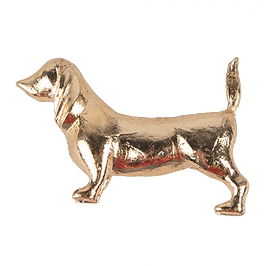 Zlatá kovová úchytka jezevčík Dachshund - 6*4*4 cm / S3 cm