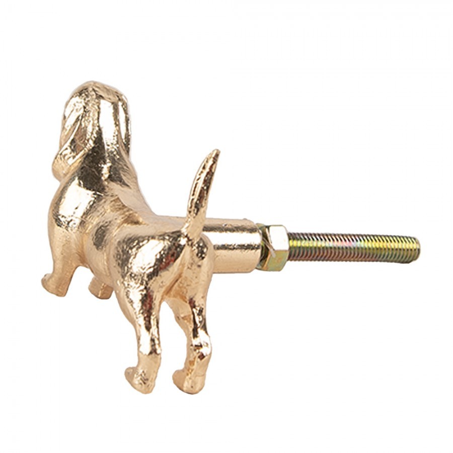 Zlatá kovová úchytka jezevčík Dachshund - 6*4*4 cm / S3 cm