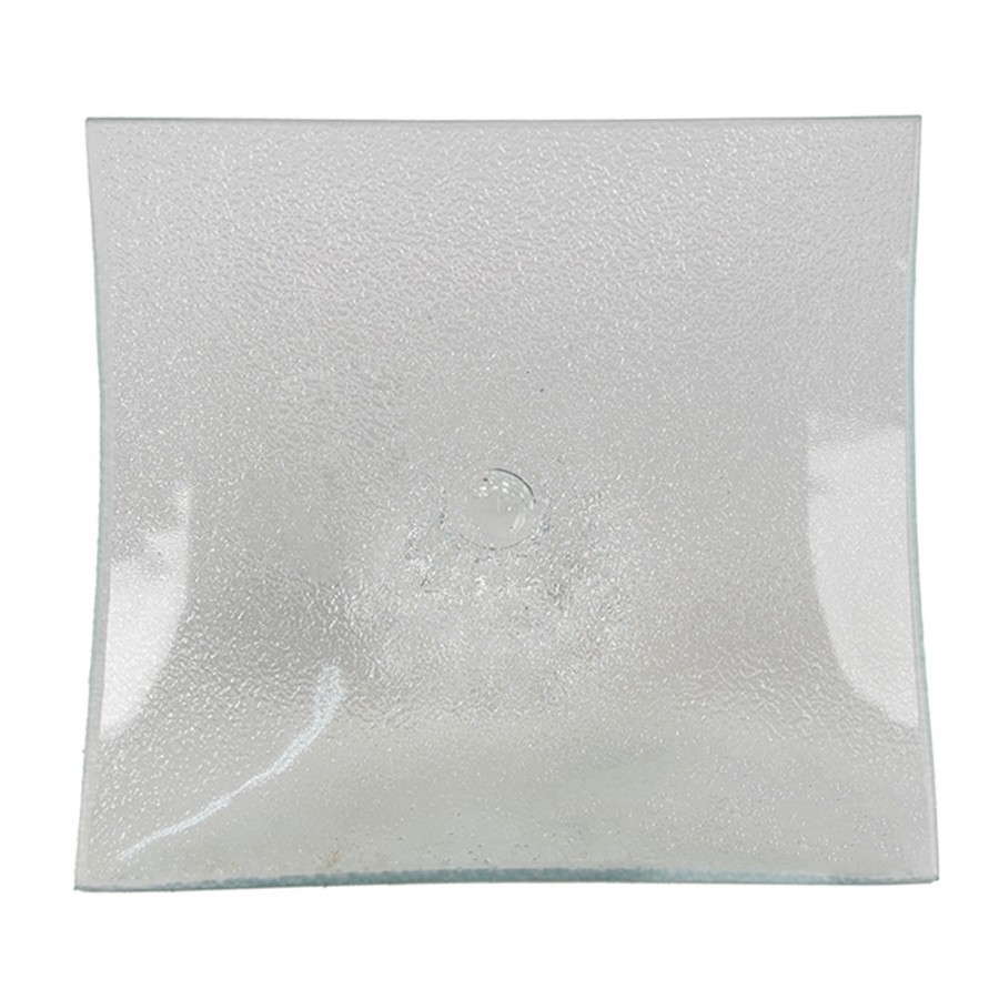 Transparentní skleněný servírovací podnos/ mísa na noze - 15*15*7 cm