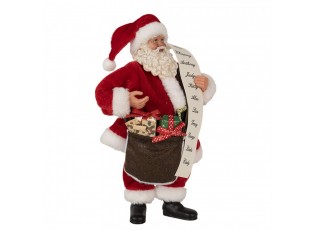 Vánoční dekorace taťka Santa Claus se seznamem a dárky - 17*10*27 cm