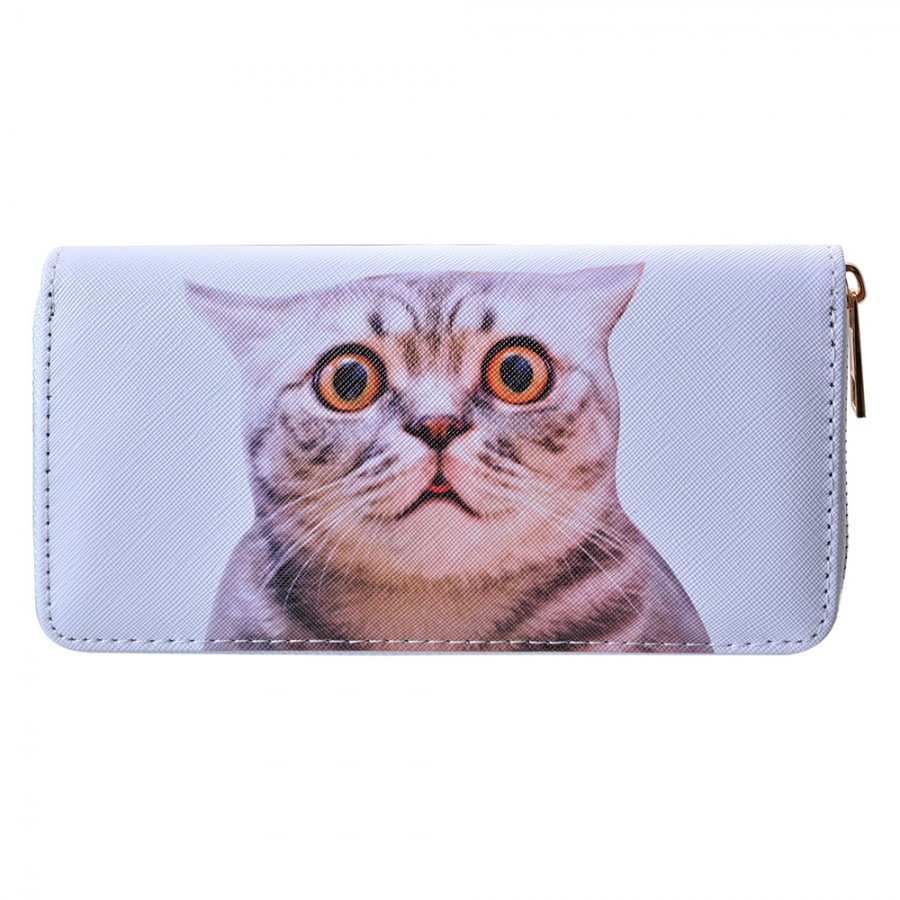 Peněženka s vystrašenou kočkou - 19*10 cm