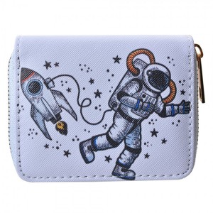 Menší peněženka a astronautem a raketkou - 11*9 cm